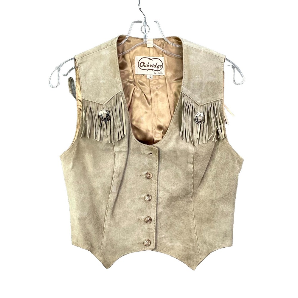 VTG Oakridge by Scully Western‎ Vest Youth Girls 12 Suede Fringe Western Riding